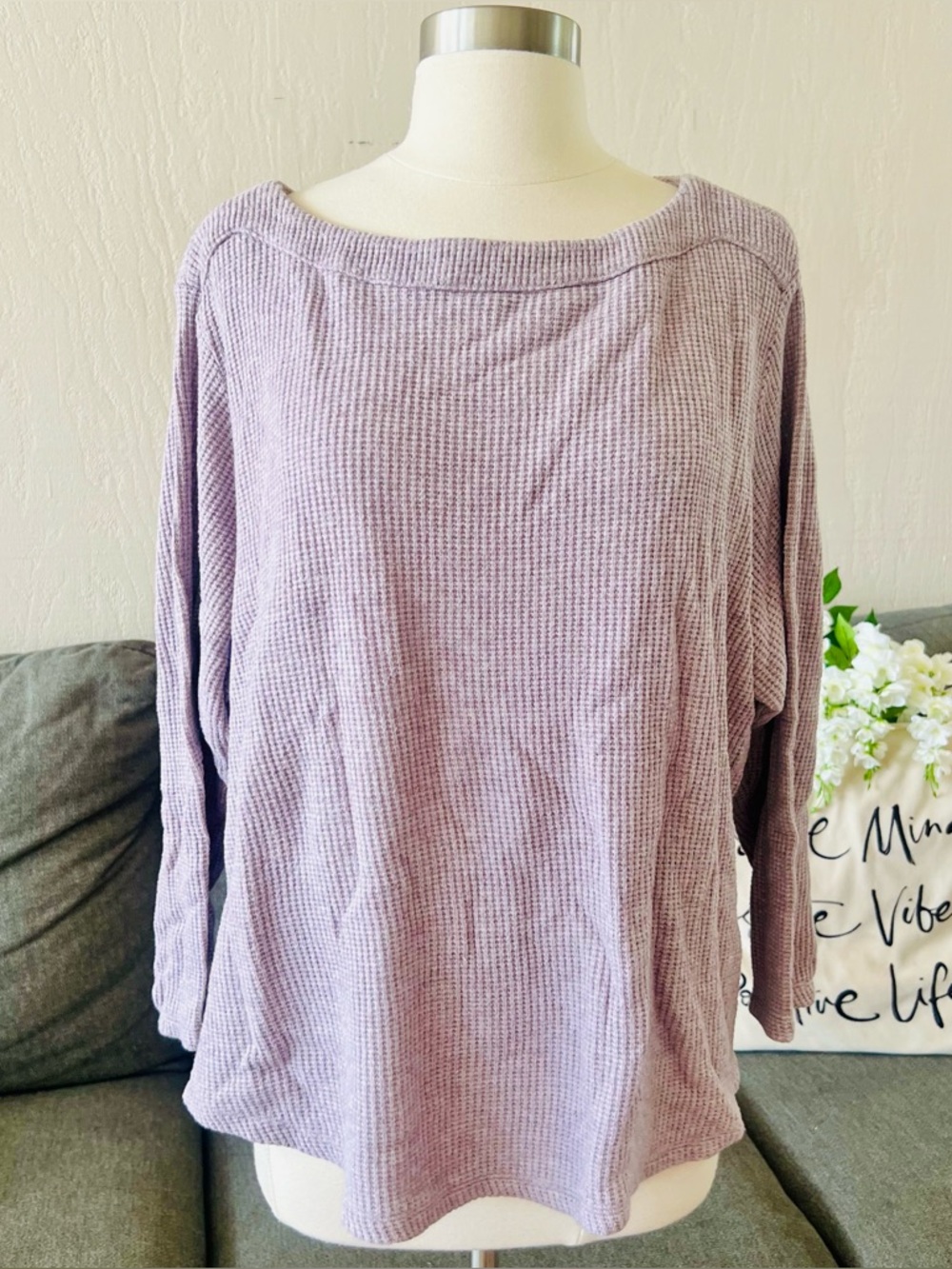 croft & barrow Dusty Lavender Waffle Knit Pullover